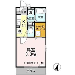 プログレス西新井 1Kの間取図画像
