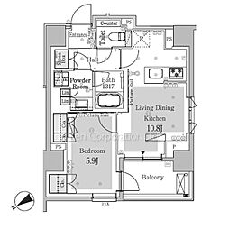 パークアクシスプレミア南青山五丁目 4階1LDKの間取り