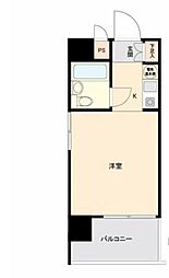 エスポワール箱崎 5階ワンルームの間取り