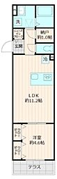 仮称メゾンブルー 1階1LDKの間取り