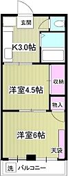 マルゴマンション 2階2Kの間取り