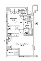 代官山BLESS 1LDKの間取図画像