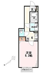 Amourgrace 1Kの間取図画像