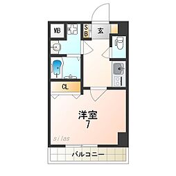 阪急神戸本線 塚口駅 徒歩8分の賃貸マンション 5階1Kの間取り