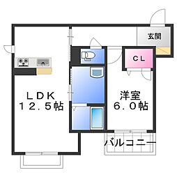 ベレオ本町 1階1LDKの間取り