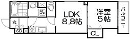ラモーナ出口 1LDKの間取図画像