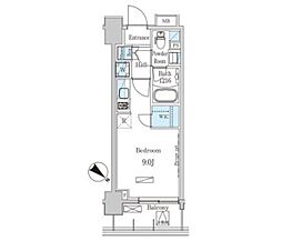 パークアクシス押上レジデンス 3階ワンルームの間取り