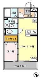 ヴィラオーヤ 1LDKの間取図画像