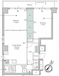 ブルックサイド水天宮前 2LDKの間取図画像