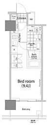 パークハビオ赤坂タワー ワンルームの間取図画像