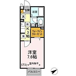 セジュール1 1Kの間取図画像