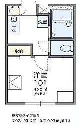 レオパレスフェンテ2 1Kの間取図画像