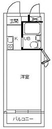 スカイコート金町第3 2階ワンルームの間取り