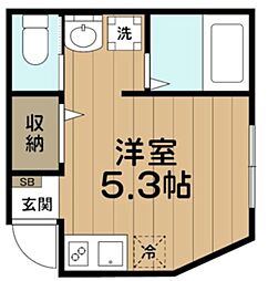 アイ中野 1階ワンルームの間取り
