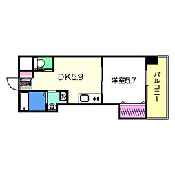 ハイツカトレヤ 1DKの間取図画像
