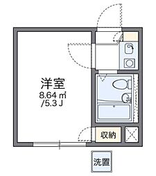 レオパレス落合 1階1Kの間取り