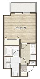 第四荒野ビル 1Kの間取図画像