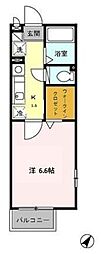 サンビレッジ 2階1Kの間取り