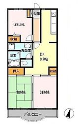 グリーンパーク藤 3階3DKの間取り