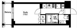 エスティメゾン武蔵小山2 1Kの間取図画像