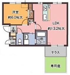 ラ・メゾン香ヶ丘 1LDKの間取図画像