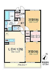 コンフォール瑞江9 2LDKの間取図画像