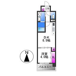 近鉄難波線 布施駅 徒歩7分の賃貸マンション 3階1DKの間取り
