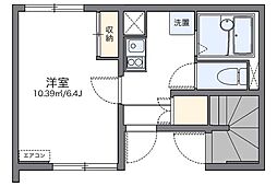 レオネクストSensui4 1Kの間取図画像