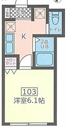 パレス北参道 1Kの間取図画像