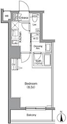 BoaVista門前仲町 1Kの間取図画像