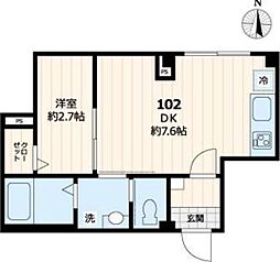 GrandPark本所 1DKの間取図画像