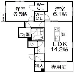 シャーメゾン中宮西 2LDKの間取図画像