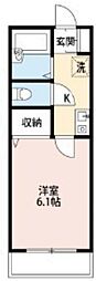 ジョイクレア A棟 1階1Kの間取り