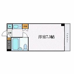 JR青梅線 中神駅 徒歩9分の賃貸マンション 2階ワンルームの間取り