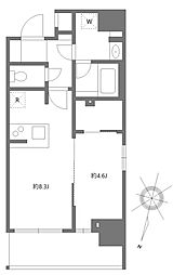 アジールコート板橋本町 8階1LDKの間取り