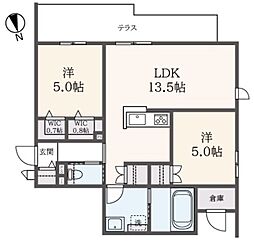 フォレ オリヴィエ 2LDKの間取図画像