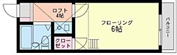 キャッスル入江A 1Kの間取図画像