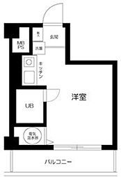 ライオンズマンション中野坂上 2階ワンルームの間取り