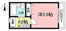 M・Iビル2 1Kの間取図画像