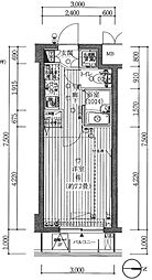 プレール・ドゥーク亀戸 2階1Kの間取り