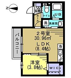 グランドソレイユ新検見川2 1LDKの間取図画像