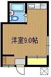 木村コーポ 2階ワンルームの間取り