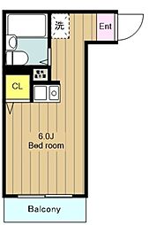 CSEハイツ林間 1Kの間取図画像