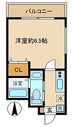 アダット新中野 1階1Kの間取り