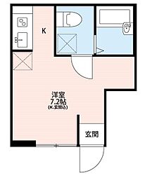 オリーブ金町 1階ワンルームの間取り