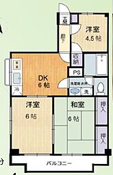 ロイヤルハイツ小宮 1階3DKの間取り