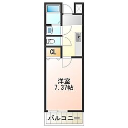 グリーンゲイブルズ大町 1Kの間取図画像