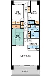リーベスト西千葉 6階3LDKの間取り