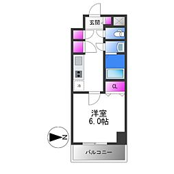 CITYSPIRE平野 1Kの間取図画像