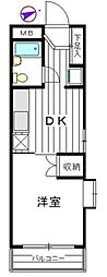 グランヴェル中野 1Kの間取図画像